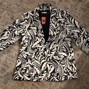 Intempo black and white Paisley Print Blazer